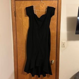 Beautiful black dress off the shoulder midi